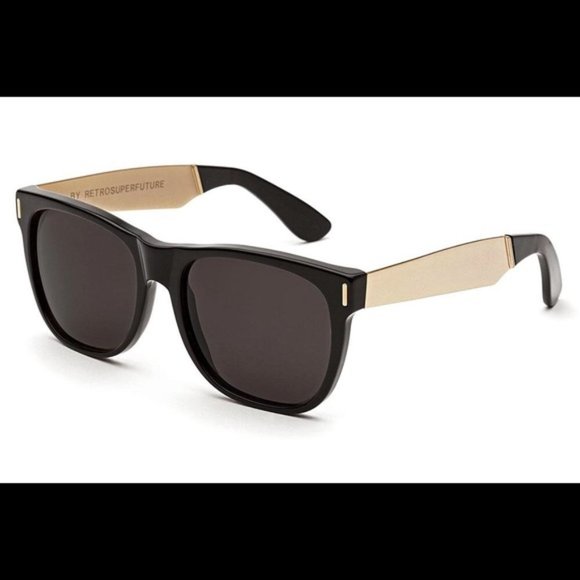 Retrosuperfuture black and gold sunglasses main image 6